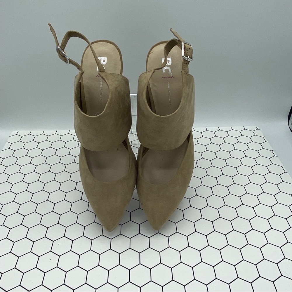 BC Born in California Tan Suede Square Heels